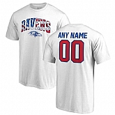 Men's Customized Baltimore Ravens NFL Pro Line by Fanatics Branded Any Name & Number Banner Wave T-Shirt White,baseball caps,new era cap wholesale,wholesale hats